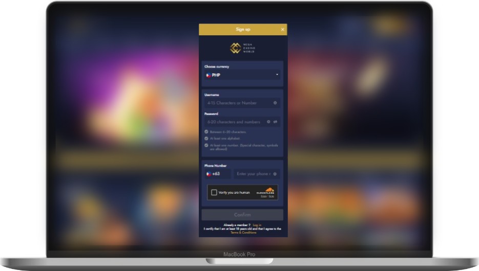 MCW Casino Laptop PC Register